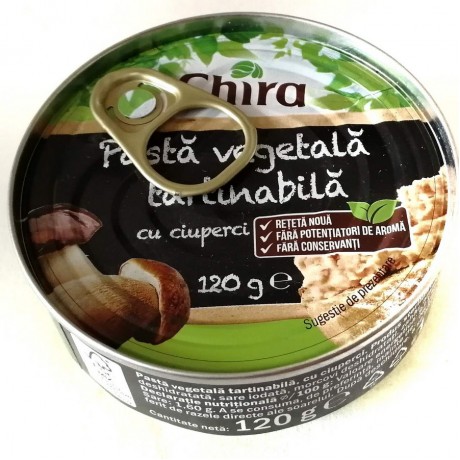 Паштет овочевий грибний Chira Pasta Vegetala Tartinabila 120г
