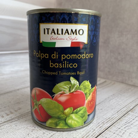 М'якоть томатів у соусі з базиліком Polpa di pomodoro basilico 400г