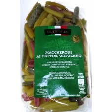 Паста цветная Maccheroni al pettine ortolano 500г, GustoBello