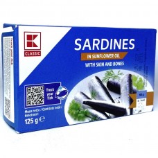 Сардини в олії Sardines in Sunfloweroil 125 г, Classic