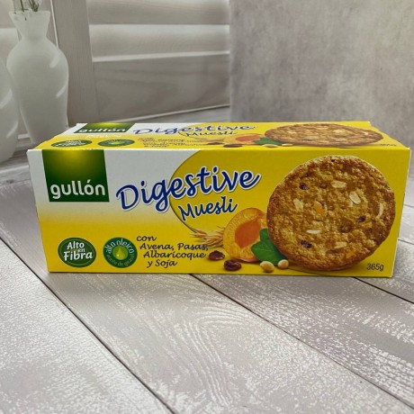 Печиво з родзинками, абрикосом та соєю Gullon Muesli 365г
